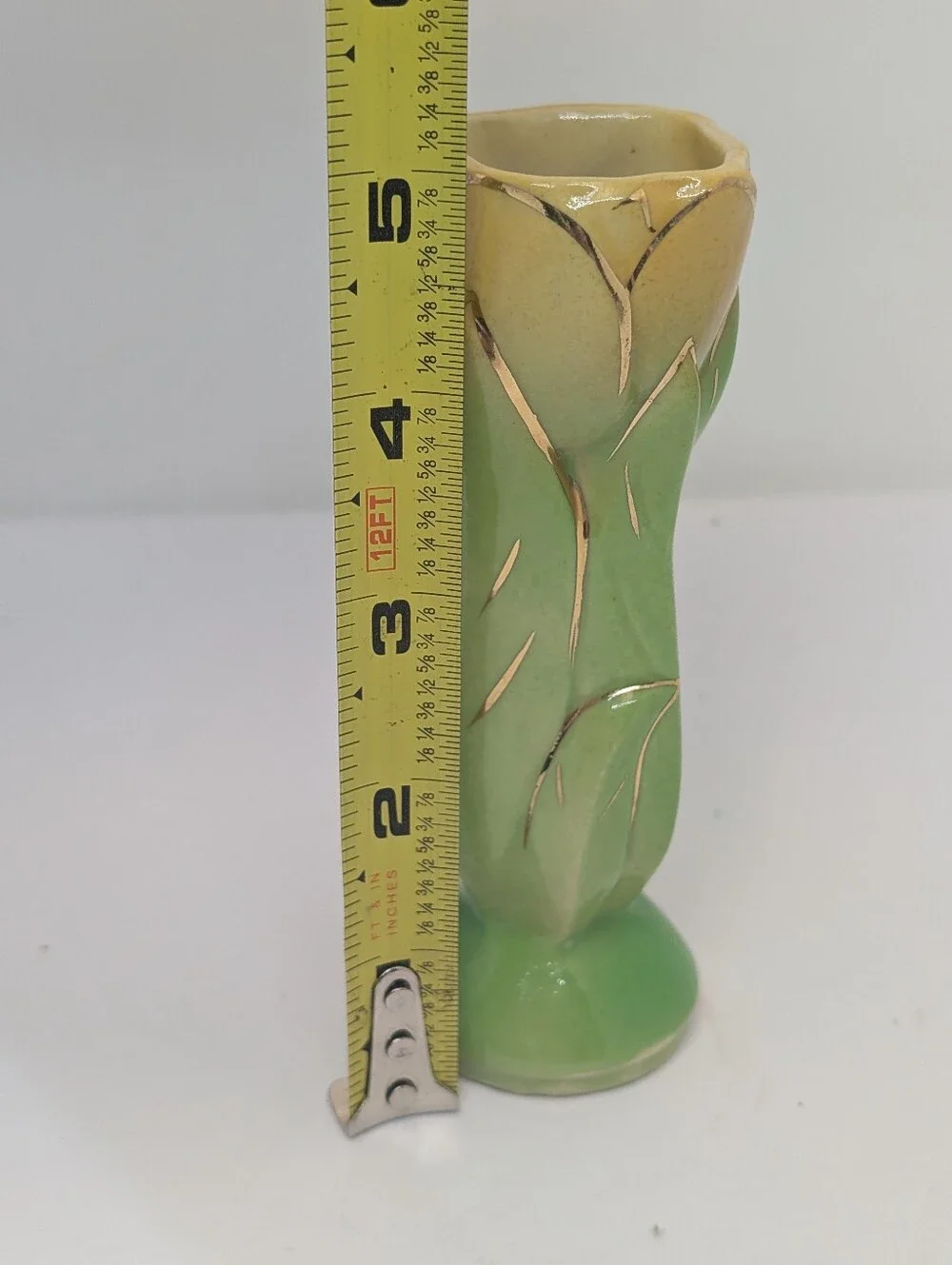 Vintage Shawnee Yellow and Green Tulip Bud Vase USA Portery 1115